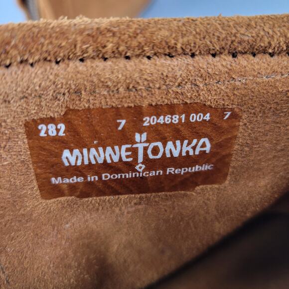 Minnetonka Womens Back Zip Hardsole Ankle Bootie Round Toe Suede Brown Size 7 - Picture 10 of 12